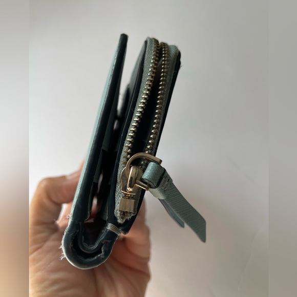 Kate Spade Cameron Small L-zip Bifold Wallet Blue Dawn Leather - Picture 14 of 16